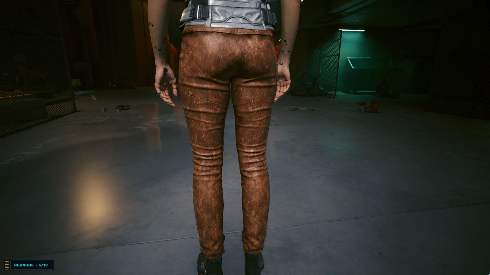 Worn leather, back