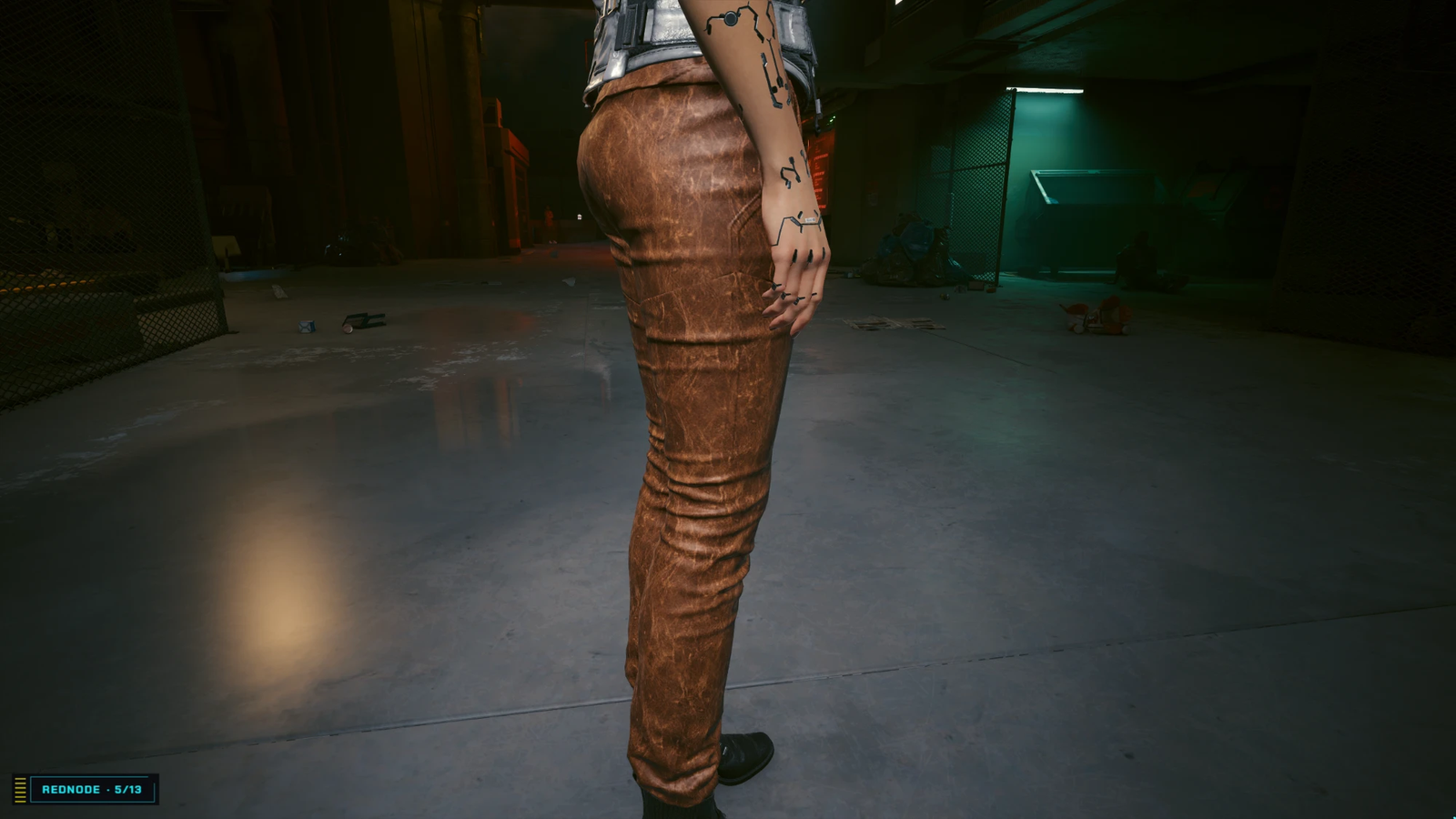 Worn leather, side